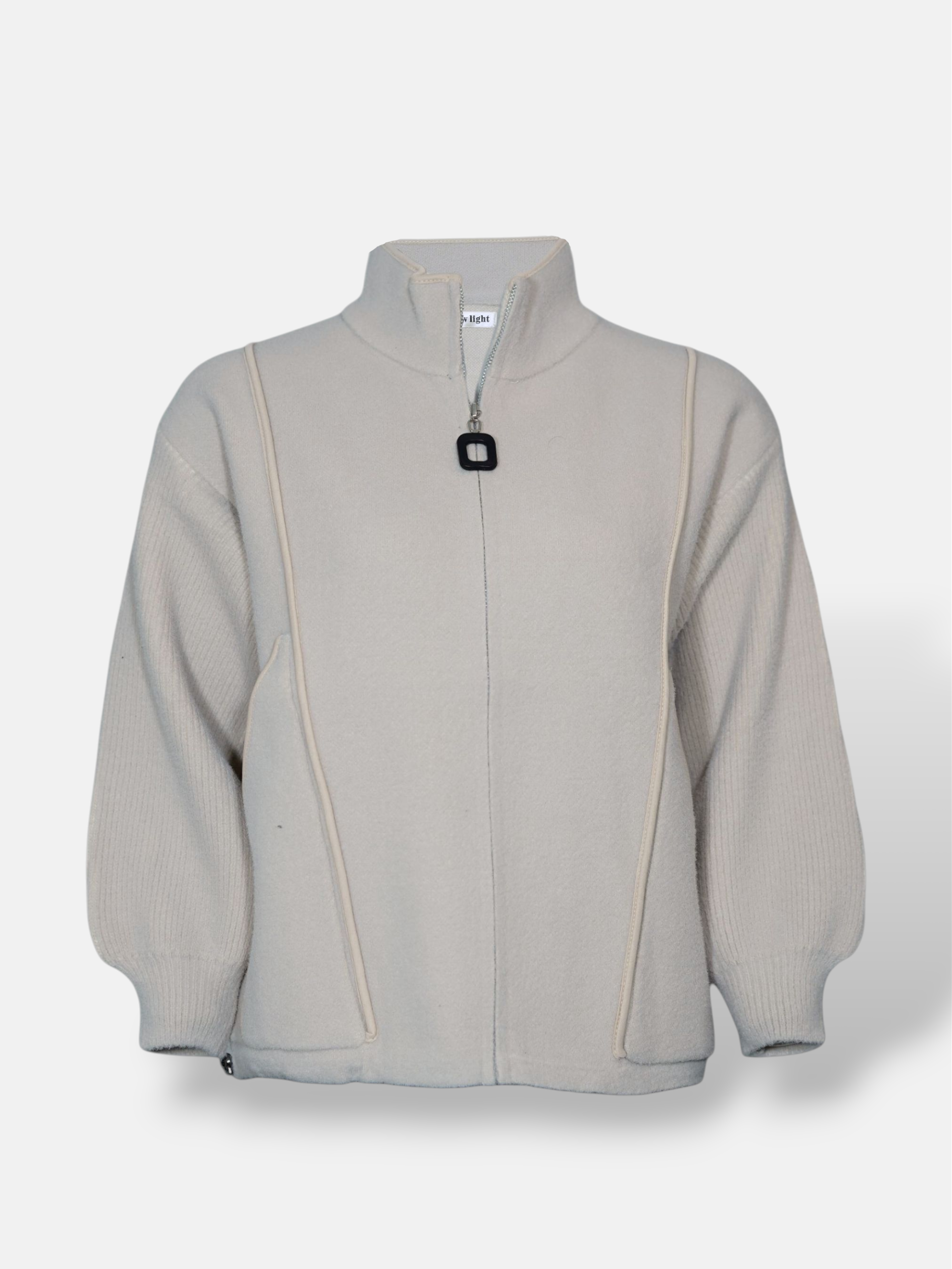 ژاکت زنانه زیپ دار مغزی دوزی جیبدار DA8009