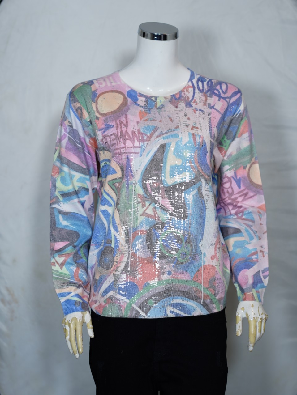 تیشرت زنانه یقه گرد کشمیر طرح6 DA