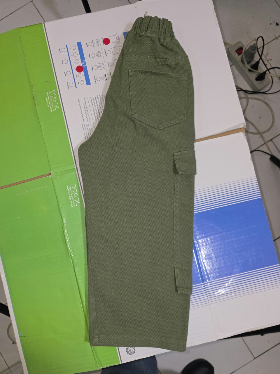 کت و شلوار کتان دخترانه آستین کیمونو کد7400 سایز9 یشمی