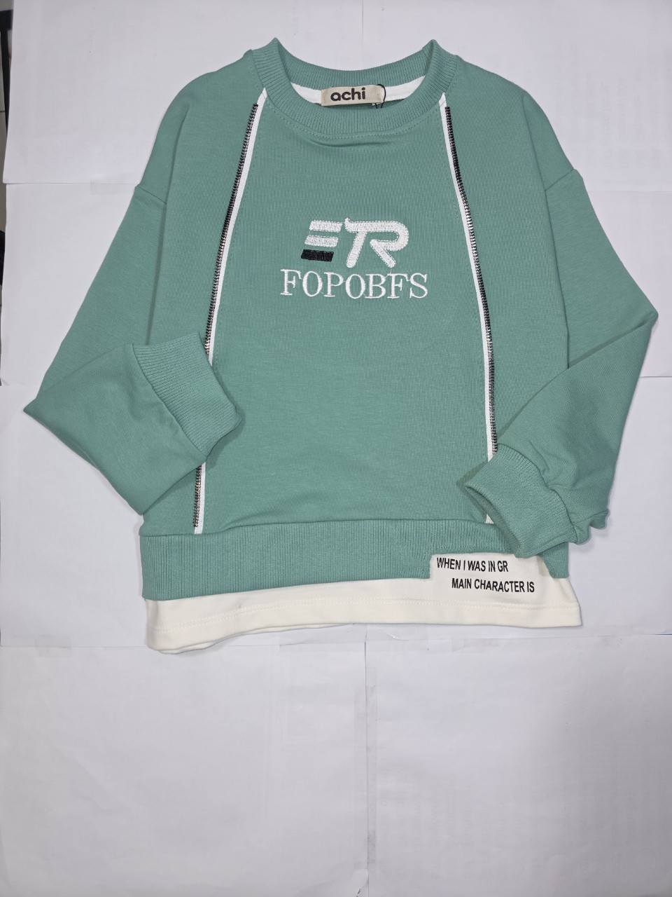 ست پسرانه بلوز شلوار دورس و کتان گلدوزی سبز CT1049 سایز45