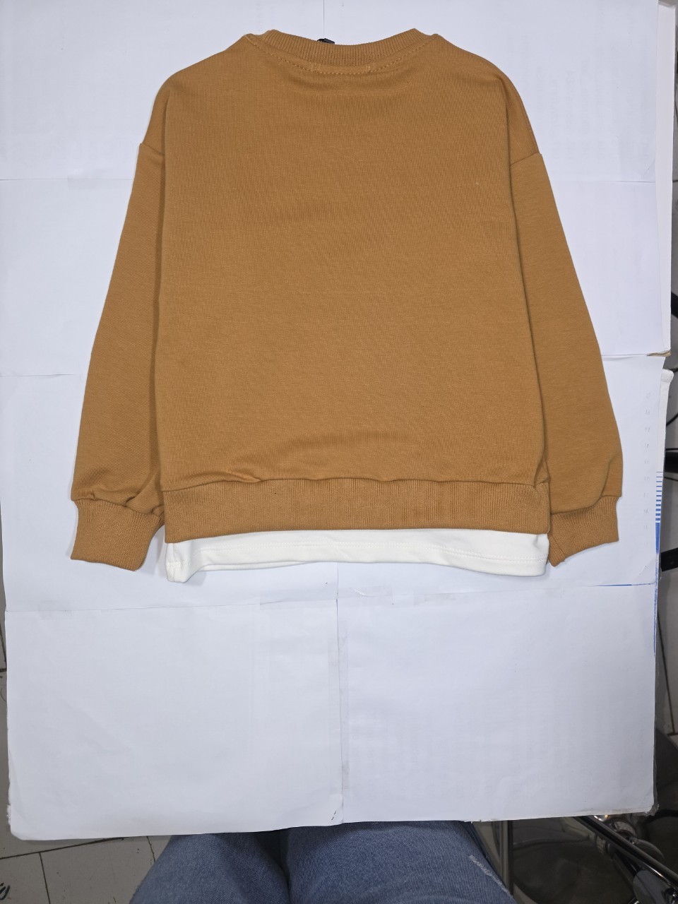 ست پسرانه بلوز شلوار دورس و کتان گلدوزی خردلی CT1049 سایز45