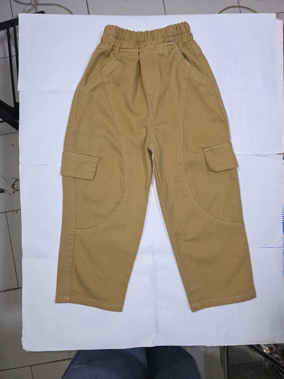 ست پسرانه بلوز شلوار دورس و کتان گلدوزی کرم CT1049 سایز50