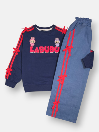 ست دخترانه بلوز شلوار دورس و جین لبوبو CT1044