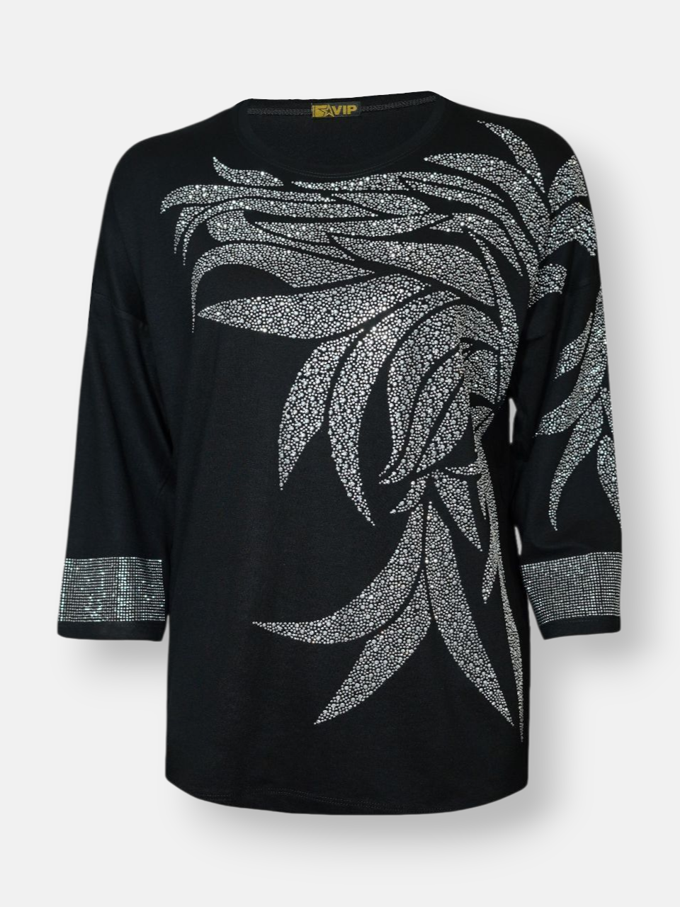 بلوز زنانه آستین سه ربع ویسکوز سنگکاری DD