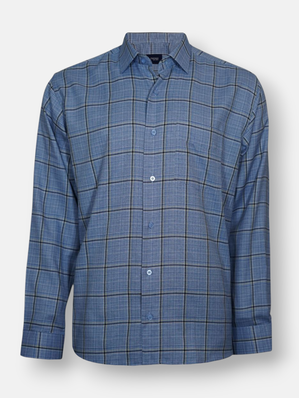 پیراهن مردانه جعبه ای دوخت فرنگی آستین بلند چهارخانه DH3