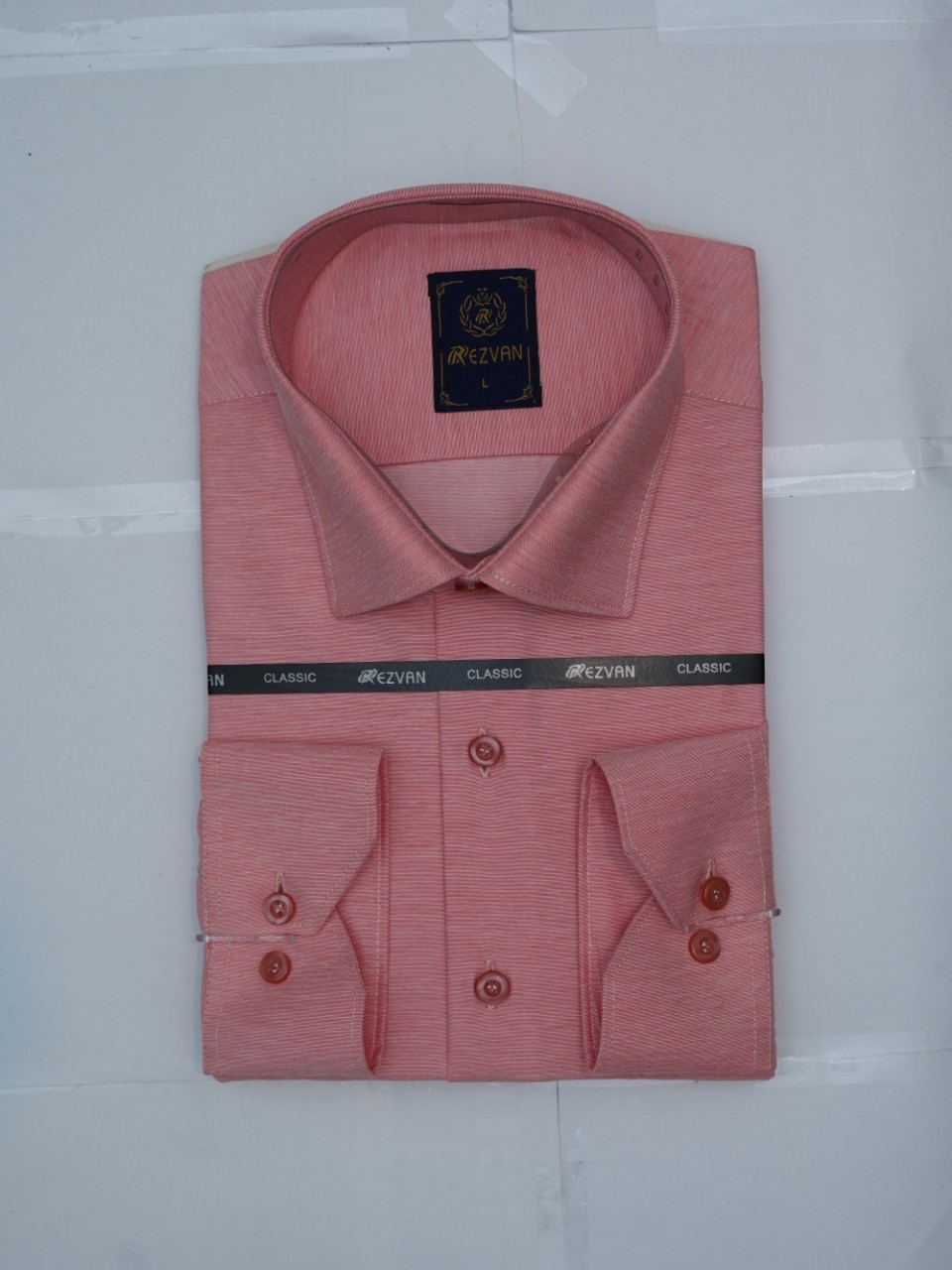 پیراهن مردانه کلاسیک آستین بلند آکسفورد گلبهی CP سایزM