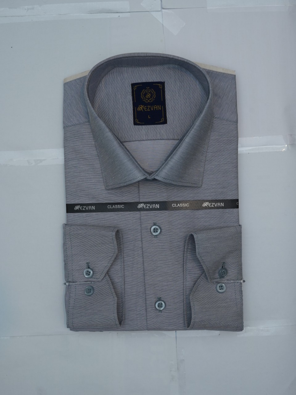 پیراهن مردانه کلاسیک آستین بلند آکسفورد طوسی CP سایزM