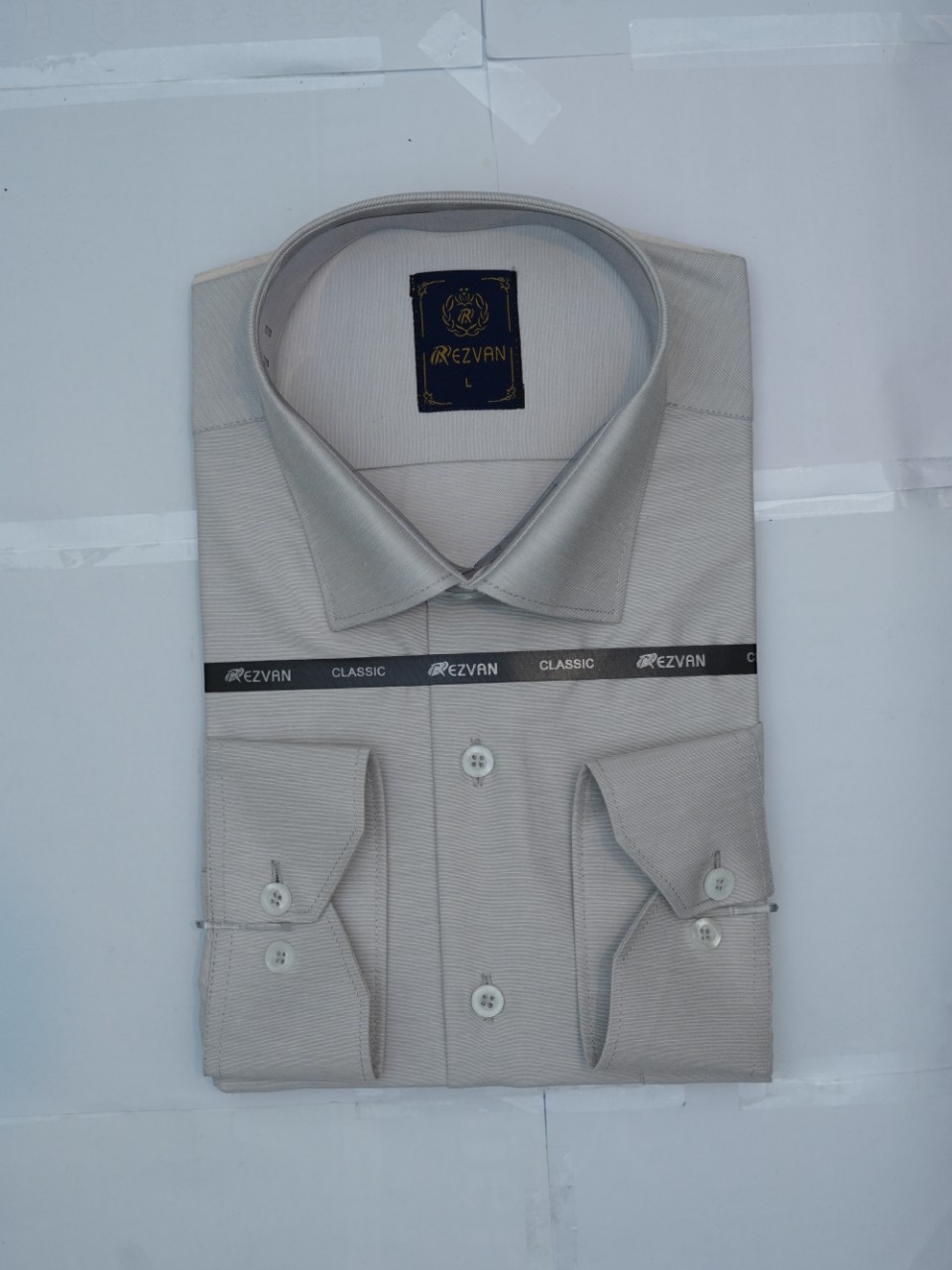 پیراهن مردانه کلاسیک آستین بلند آکسفورد استخوانی CP سایزM