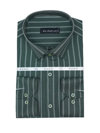 پیراهن مردانه جعبه ای کلاسیک آستین بلند راه راه DI1