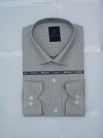 پیراهن مردانه جعبه ای کلاسیک آستین بلند فلورا راه راه CP1