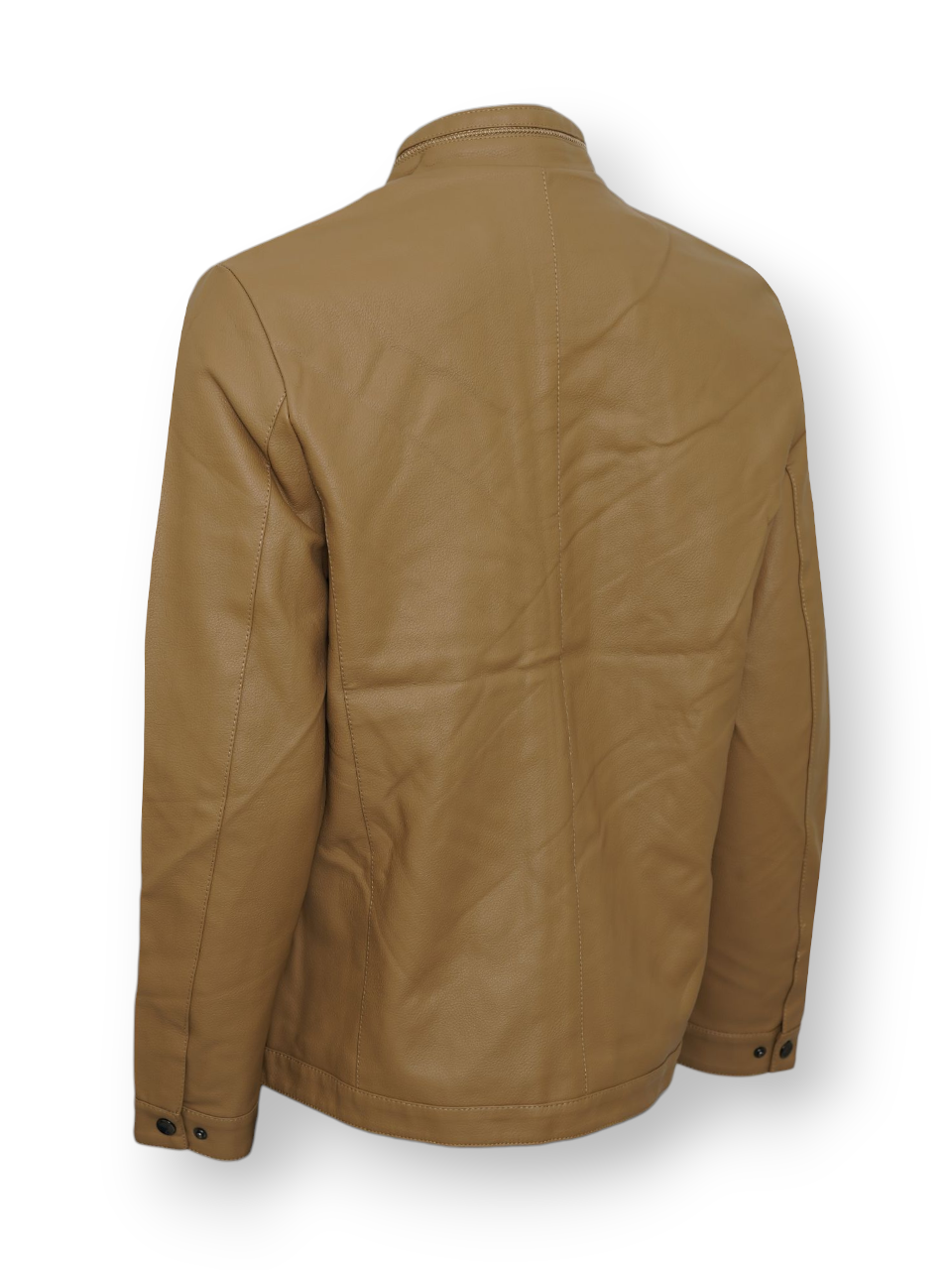 کاپشن مردانه چرم نسکافه ای BQ6315 سایز3XL