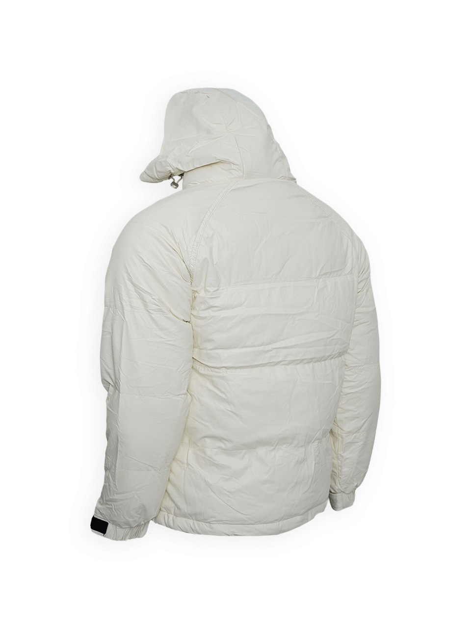 کاپشن مردانه کلاهدار چرم مصنوعی شیری CN2703 سایز2XL