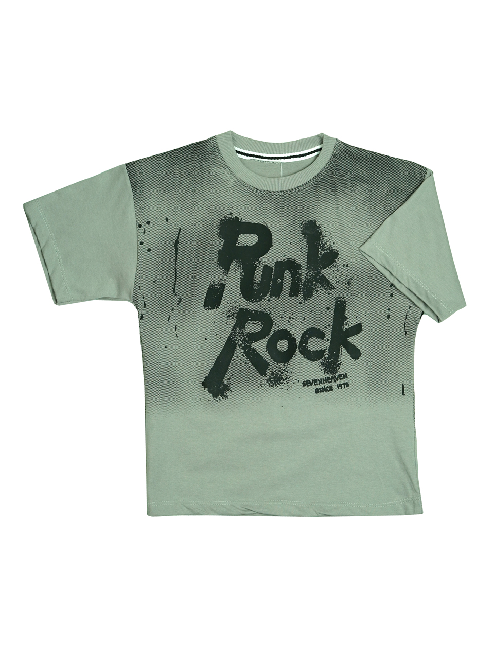 تیشرت پسرانه یقه گرد پنبه چاپی خاکستری CT1376 سایز50