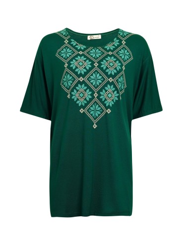 تیشرت زنانه ویسکوز چاپی سنگ کاری AV2588